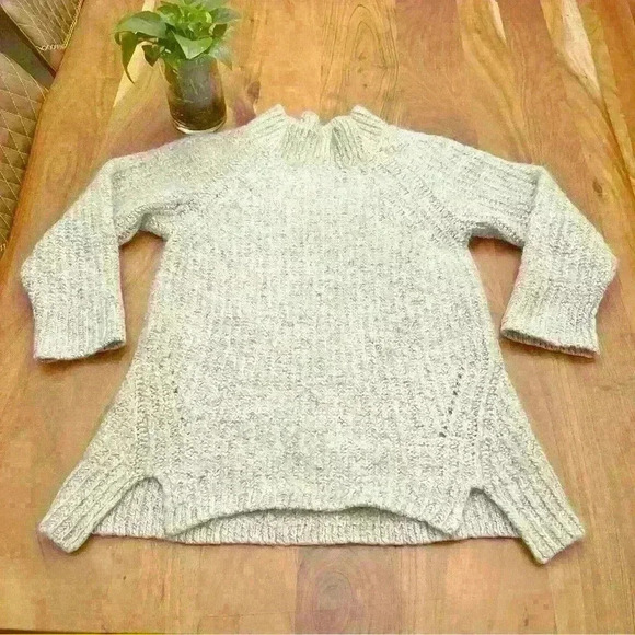 Cotelac  Alpaca Wool Oversized Minimalist Grey Turtle Neck Chunky Sweater - Picture 9 of 14